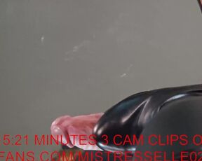 Mistress Elle with her high heeled boots reduces her slave's cock to dust